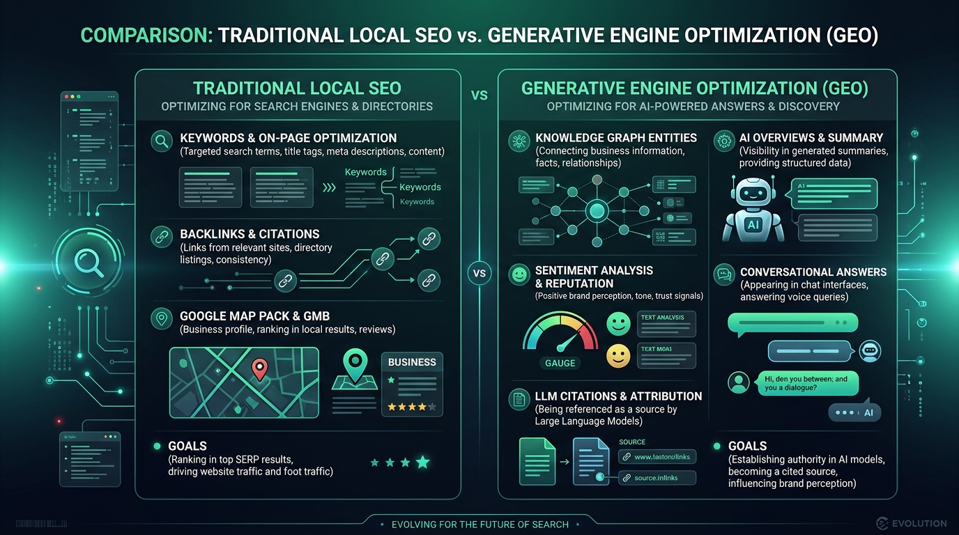 Generative Engine Optimization (GEO) vs Traditional SEO Architecture by Juwaid KV